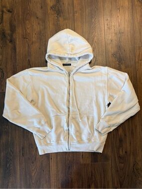 Brandy Melville Cream Christy Hoodie Oversized One Size Cotton Blend Cozy